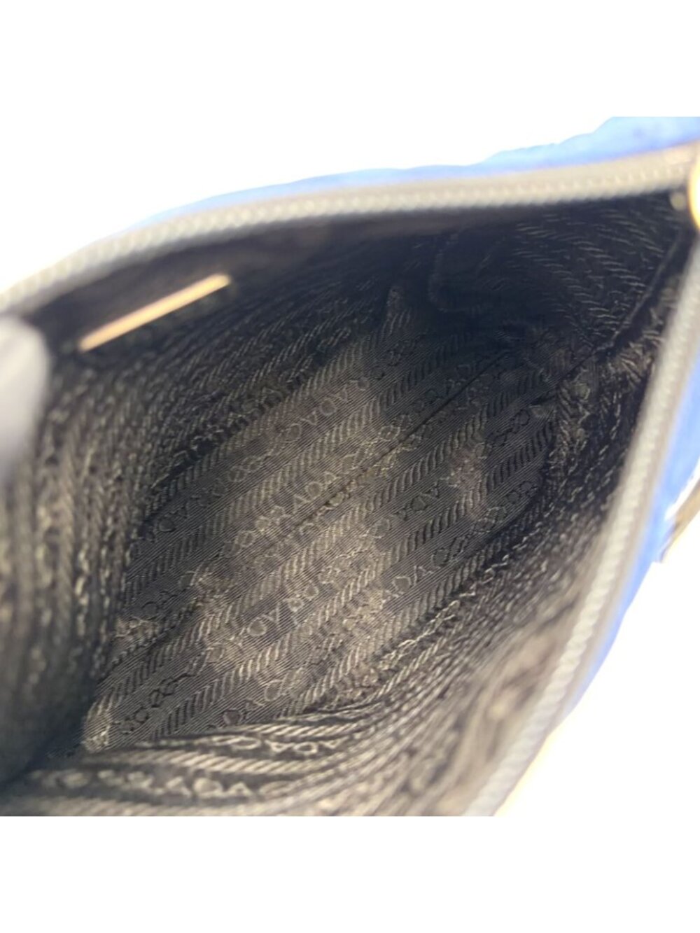 Prada Quilted Nylon Blue Pouch Silver - Picture 3 of 10